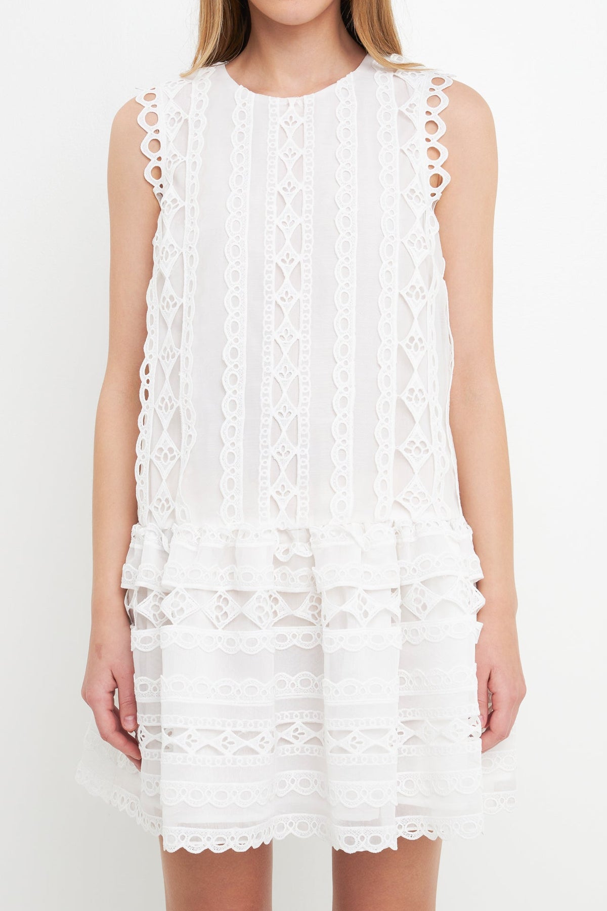 ENDLESS ROSE - Endless Rose - Lace Trim Detail Mini Dress - DRESSES available at Objectrare