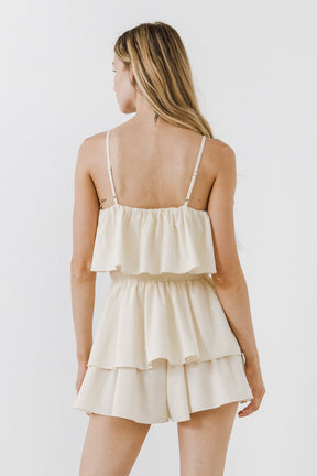 ENGLISH FACTORY - Ruffled Romper - ROMPERS available at Objectrare