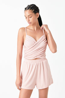 GREY LAB - Shirred Detail Knit Romper - ROMPERS available at Objectrare