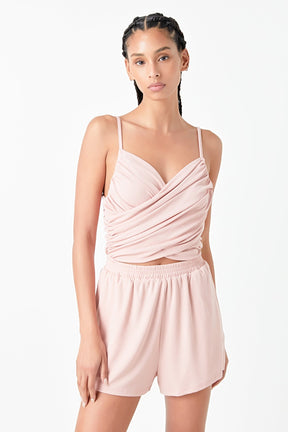 GREY LAB - Shirred Detail Knit Romper - ROMPERS available at Objectrare