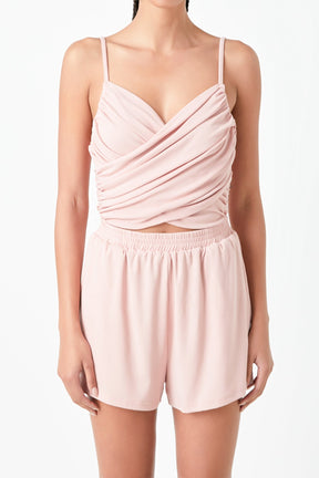 GREY LAB - Shirred Detail Knit Romper - ROMPERS available at Objectrare