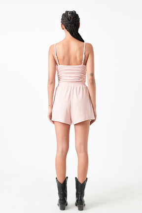 GREY LAB - Shirred Detail Knit Romper - ROMPERS available at Objectrare