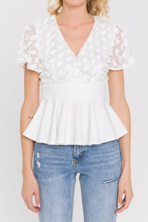 ENDLESS ROSE - Floral Fabric With Flounce Hem Top - TOPS available at Objectrare