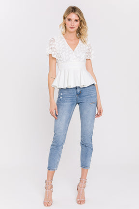 ENDLESS ROSE - Floral Fabric With Flounce Hem Top - TOPS available at Objectrare