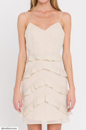 ENDLESS ROSE - Ruffled Strap Fitted Dress - DRESSES available at Objectrare
