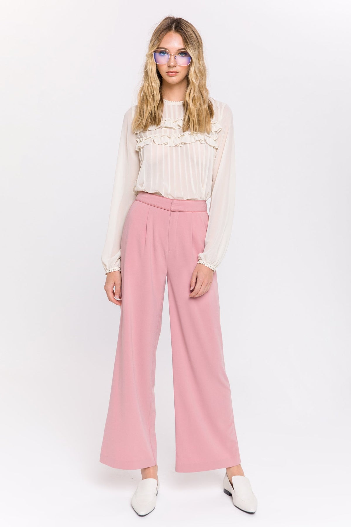 ENDLESS ROSE - Lace Detail Pleated Blouse - SHIRTS & BLOUSES available at Objectrare