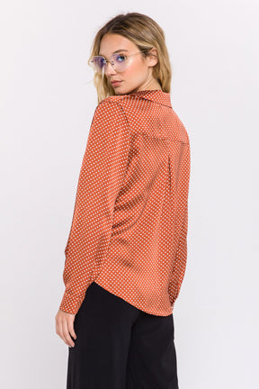 ENDLESS ROSE - Endless Rose - Polka Dot Wrap Shirt - SHIRTS & BLOUSES available at Objectrare