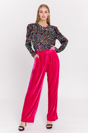 ENDLESS ROSE - Velvet Wide Leg Pants - PANTS available at Objectrare