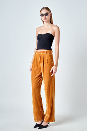 ENDLESS ROSE - Velvet Wide Leg Pants - PANTS available at Objectrare