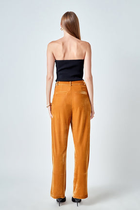 ENDLESS ROSE - Velvet Wide Leg Pants - PANTS available at Objectrare