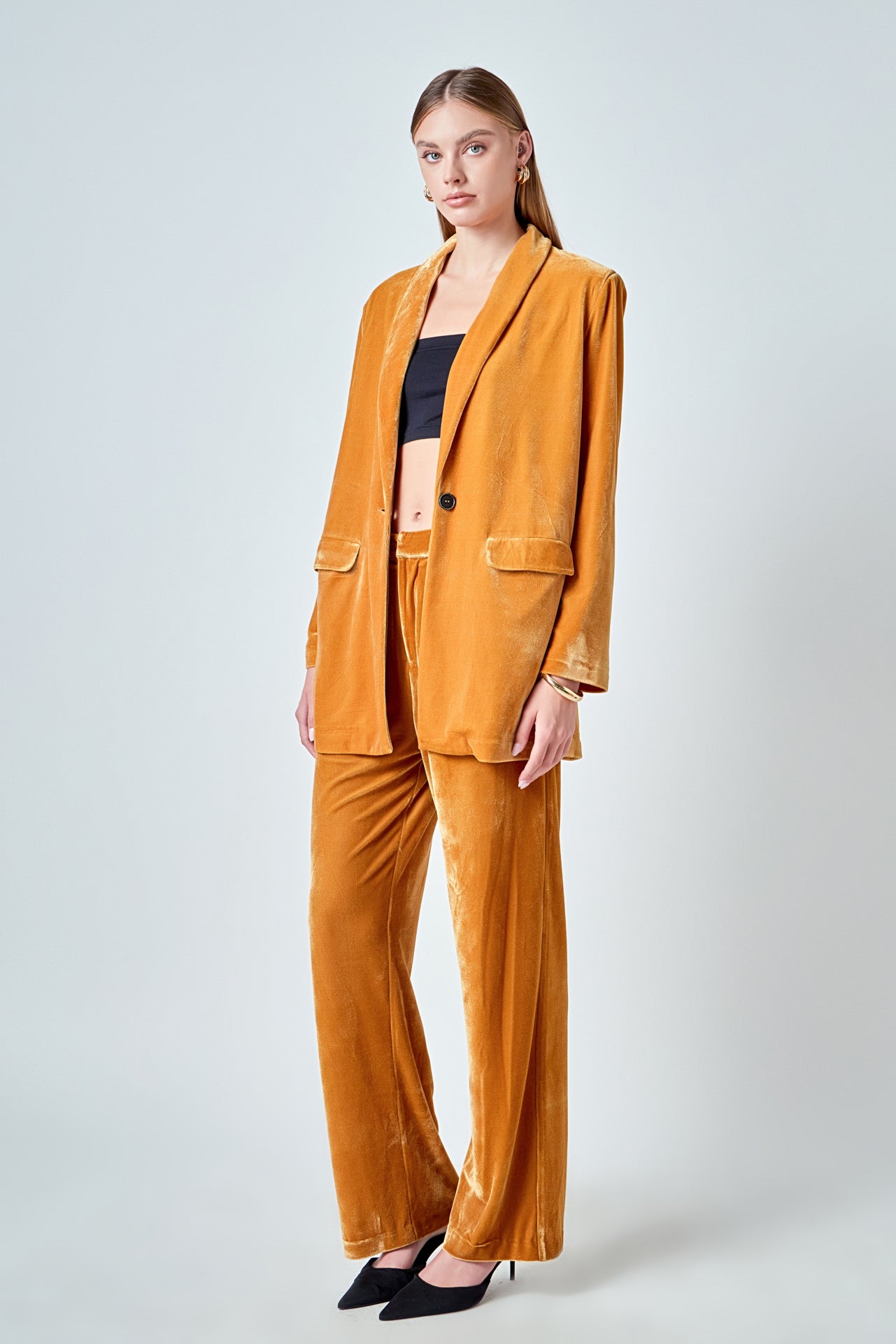 ENDLESS ROSE - Velvet Wide Leg Pants - PANTS available at Objectrare