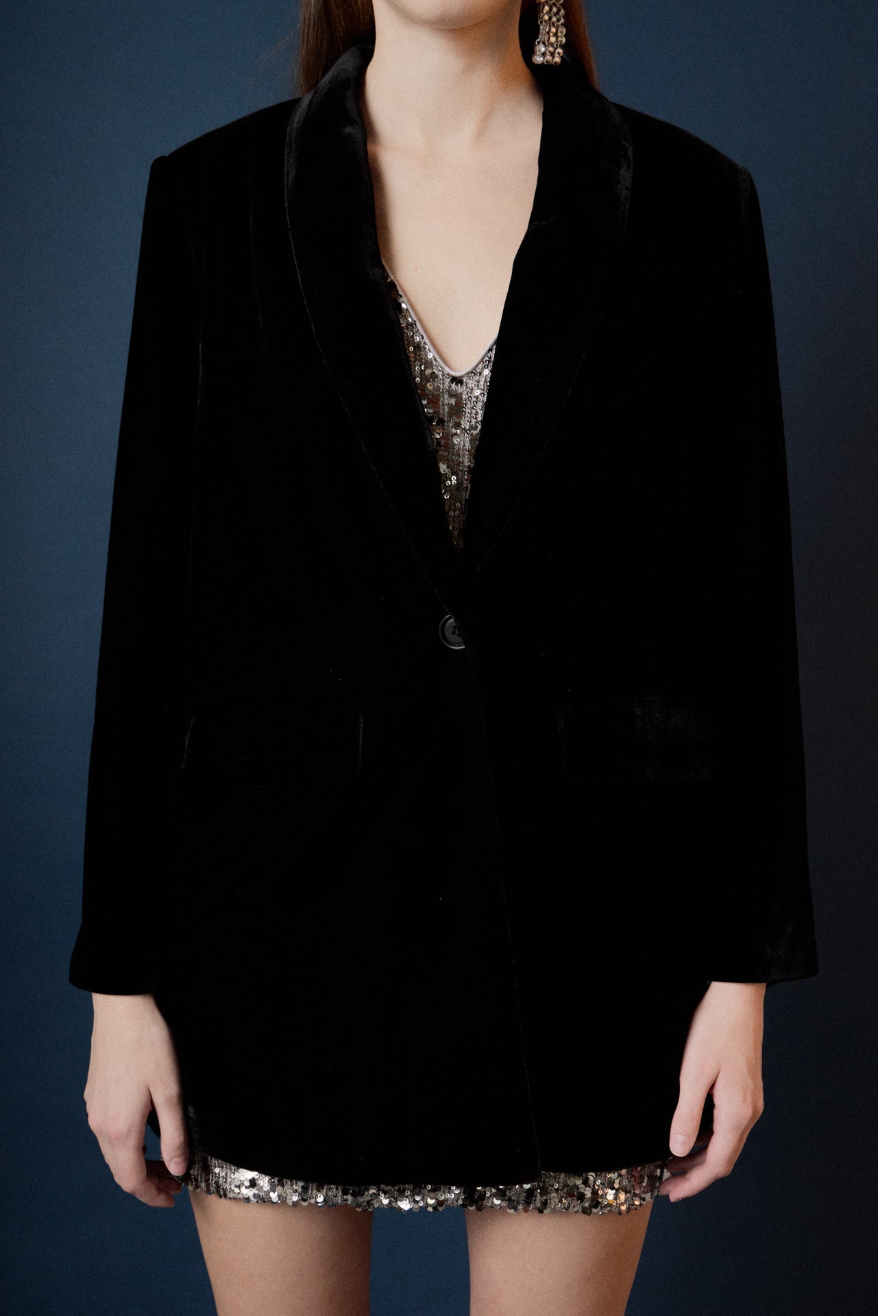 ENDLESS ROSE - Velvet Loose Fit Blazer - BLAZERS available at Objectrare