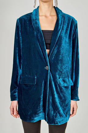 ENDLESS ROSE - Velvet Loose Fit Blazer - BLAZERS available at Objectrare