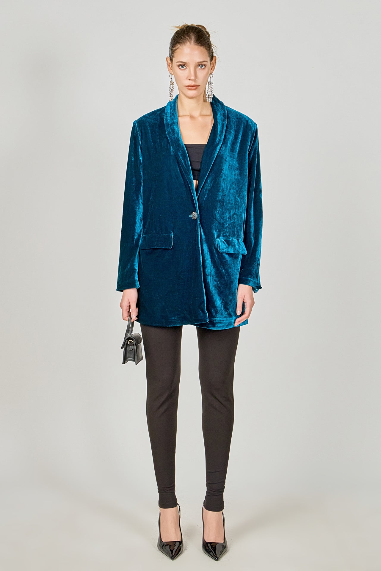 ENDLESS ROSE - Velvet Loose Fit Blazer - BLAZERS available at Objectrare