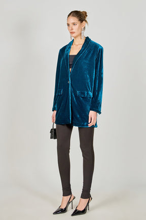 ENDLESS ROSE - Velvet Loose Fit Blazer - BLAZERS available at Objectrare