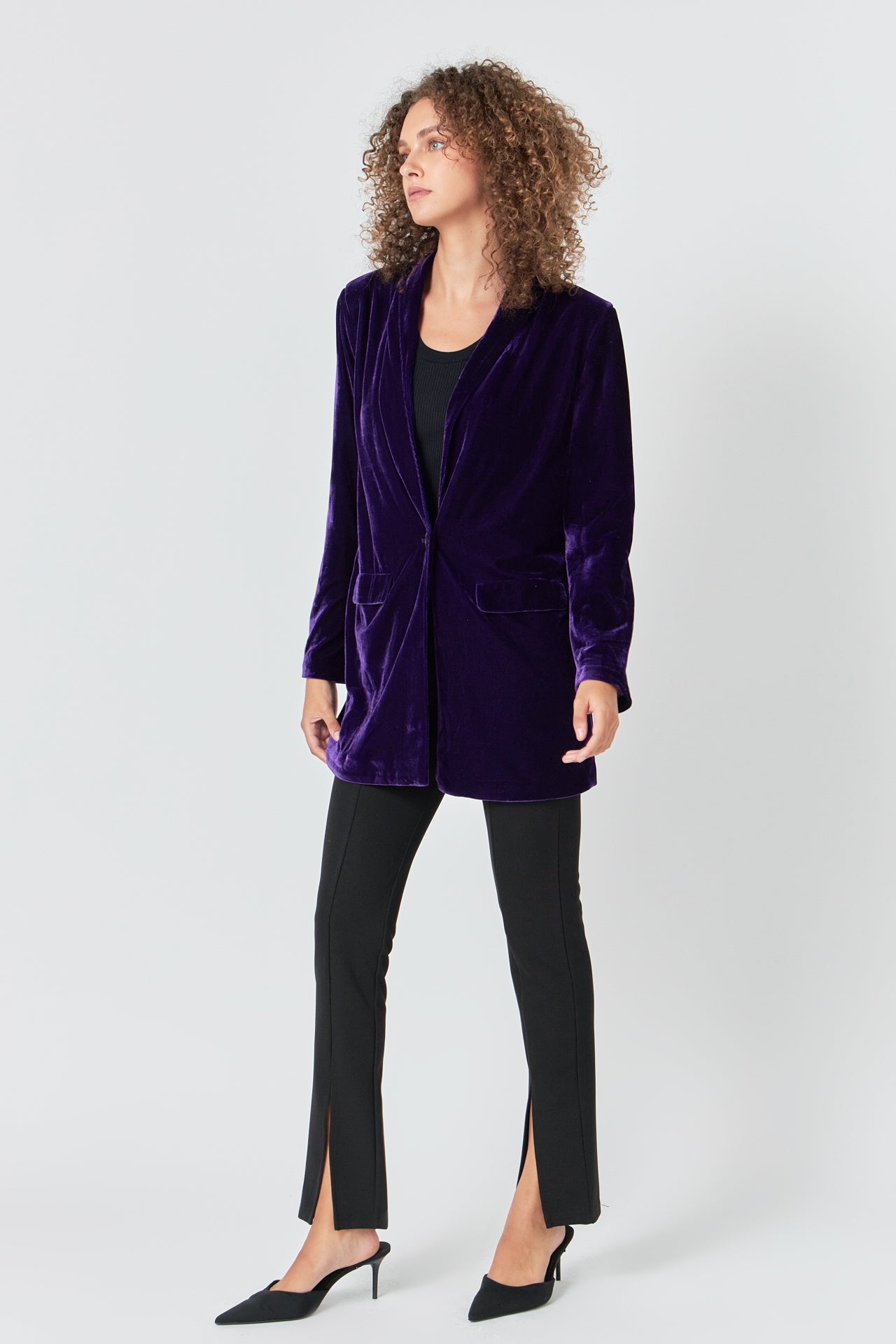 ENDLESS ROSE - Endless Rose - Velvet Loose Fit Blazer - BLAZERS available at Objectrare