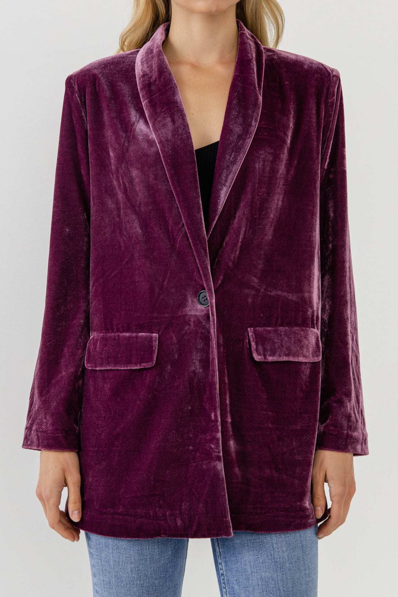 Endless Rose - Velvet Loose Fit Blazer