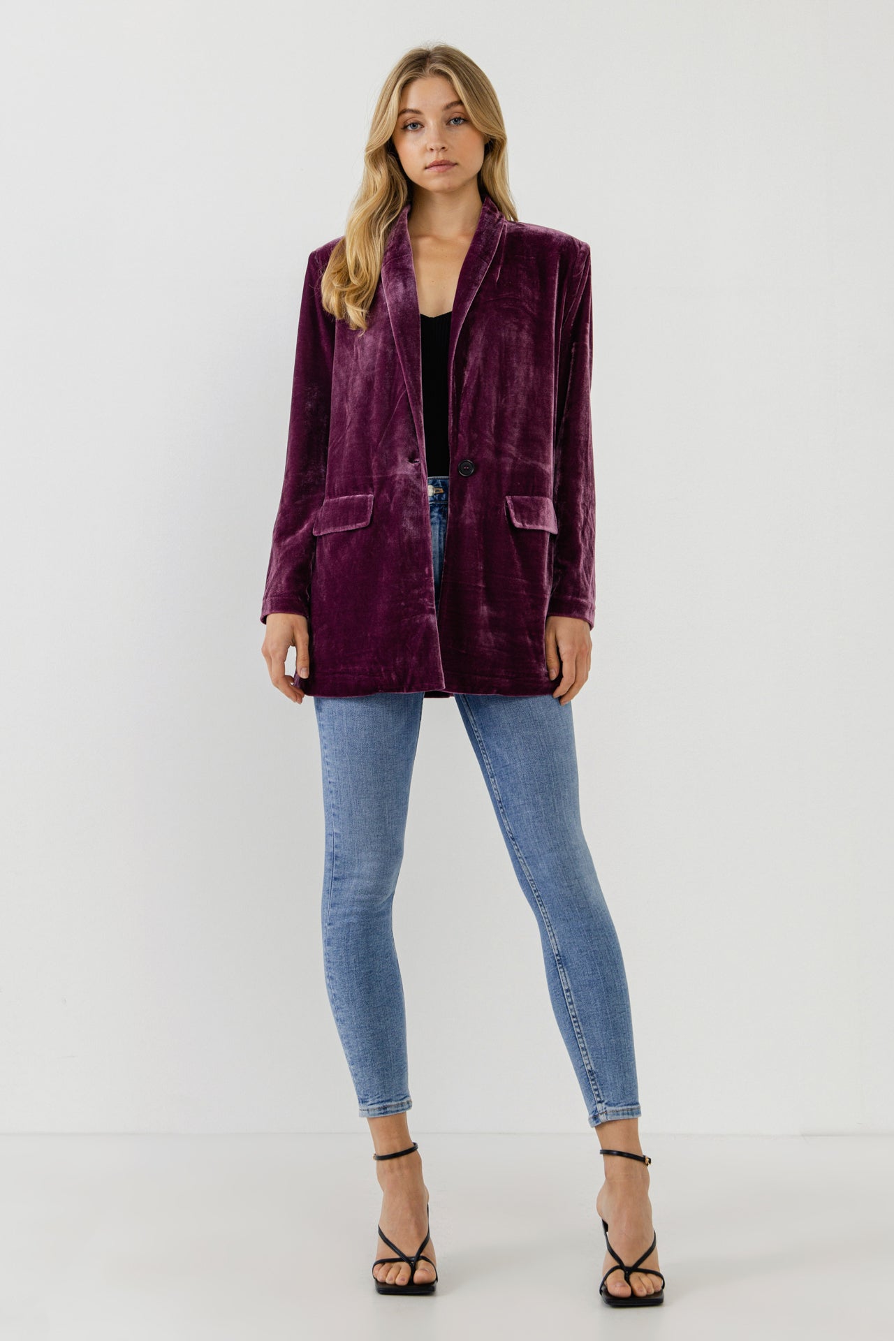 Endless Rose - Velvet Loose Fit Blazer