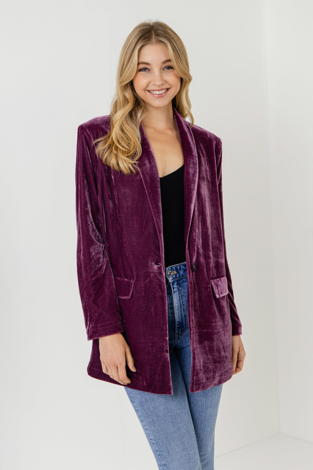 Endless Rose - Velvet Loose Fit Blazer