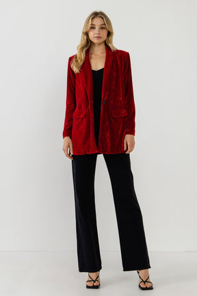 Endless Rose - Velvet Loose Fit Blazer