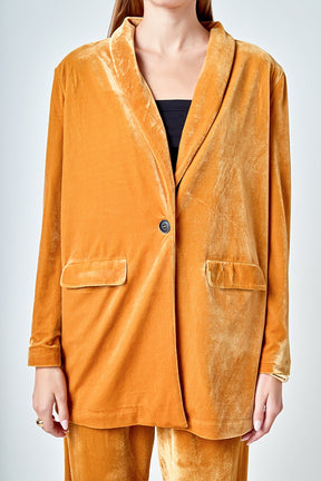 ENDLESS ROSE - Velvet Loose Fit Blazer - BLAZERS available at Objectrare