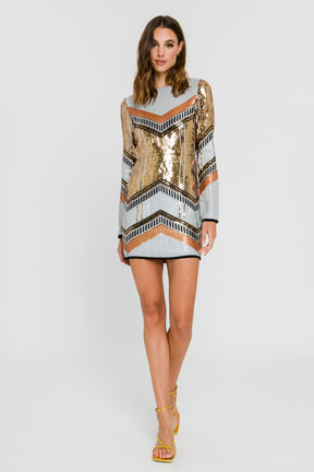 Sequin Backless Mini Dress