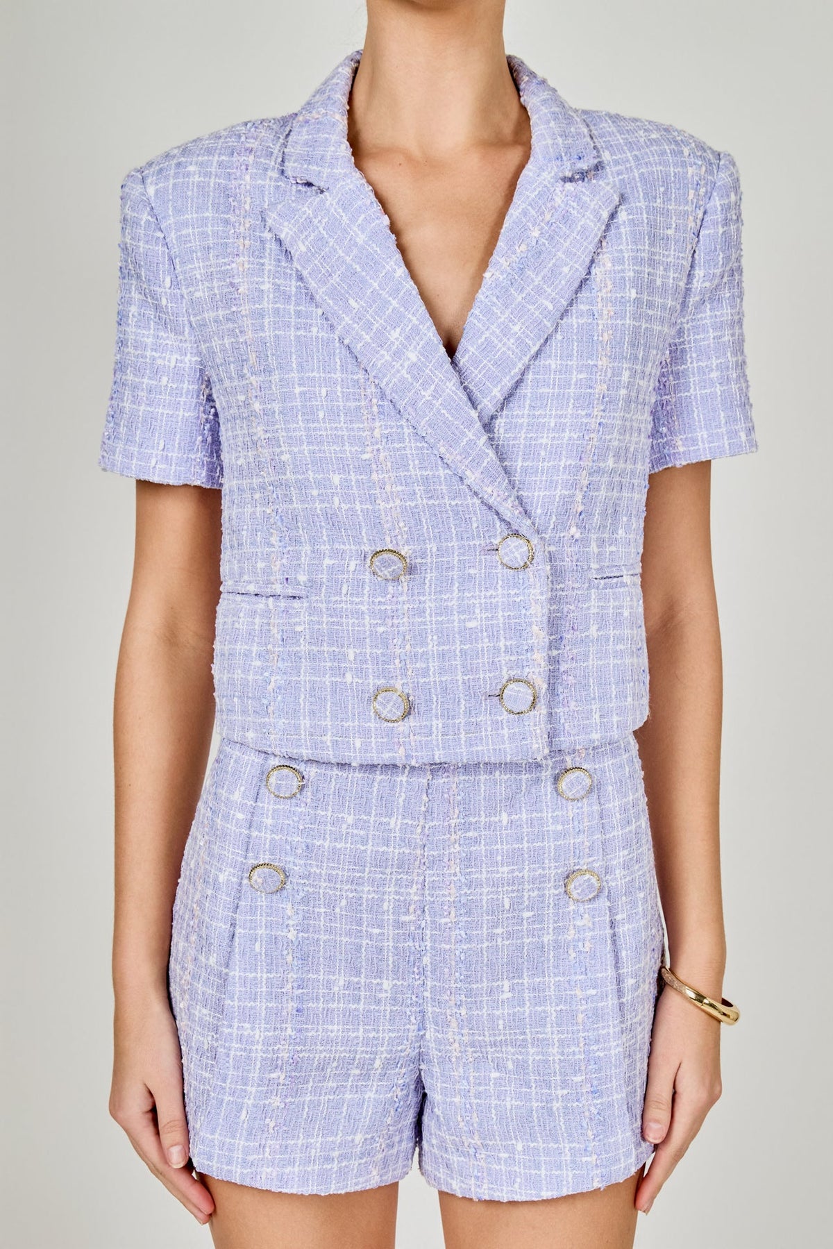 ENDLESS ROSE - Cropped Tweed Jacket - JACKETS available at Objectrare