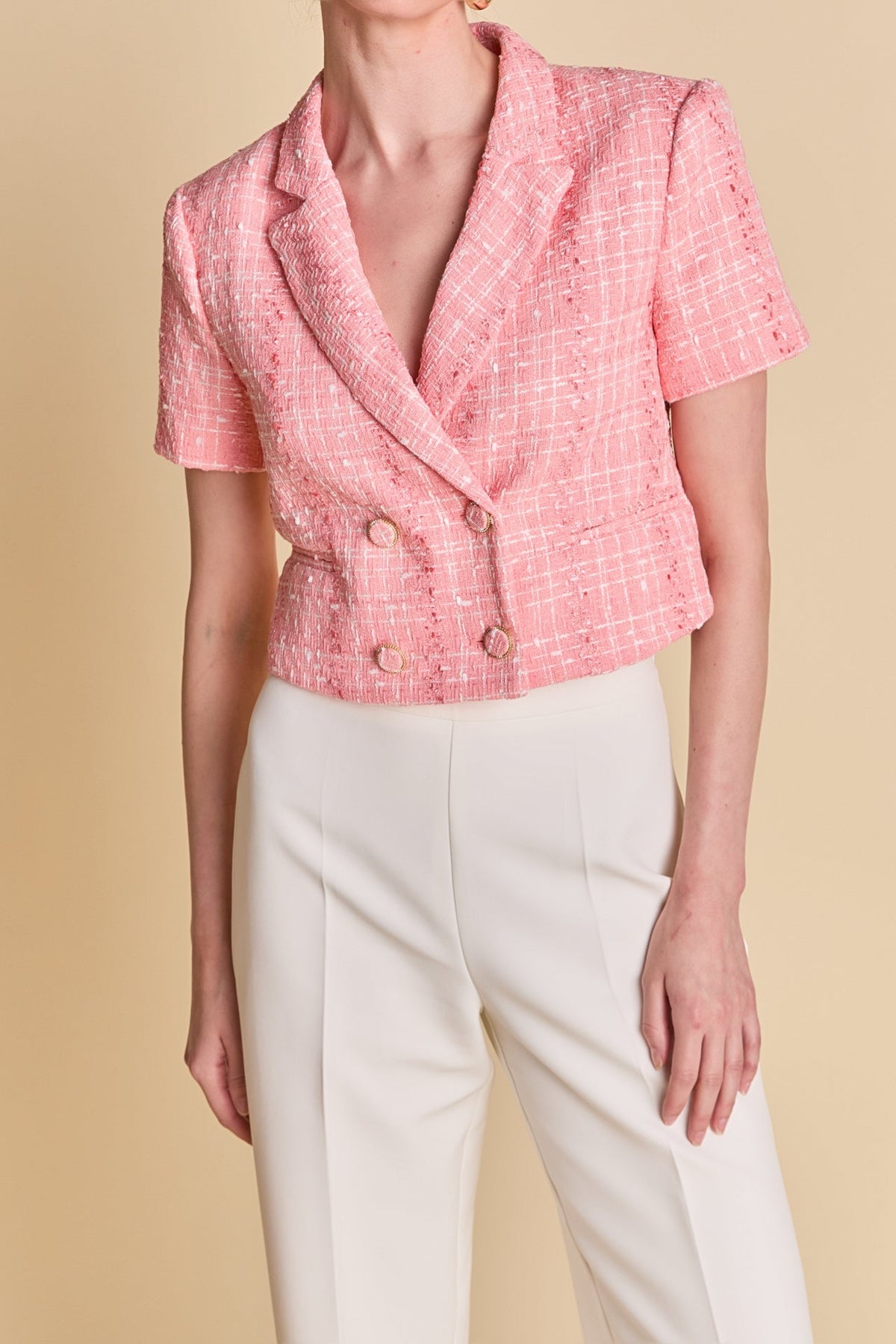 ENDLESS ROSE - Cropped Tweed Jacket - JACKETS available at Objectrare