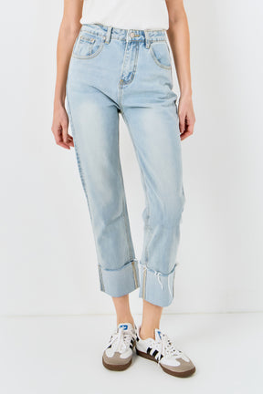 Turn Over Hem Regular Fit Jeans