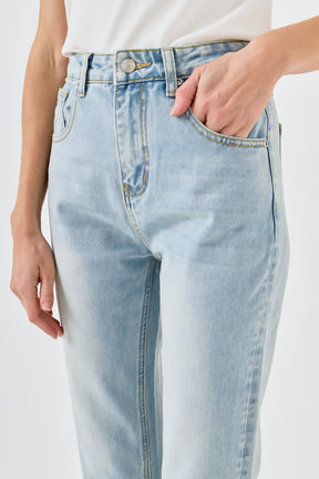 Turn Over Hem Regular Fit Jeans