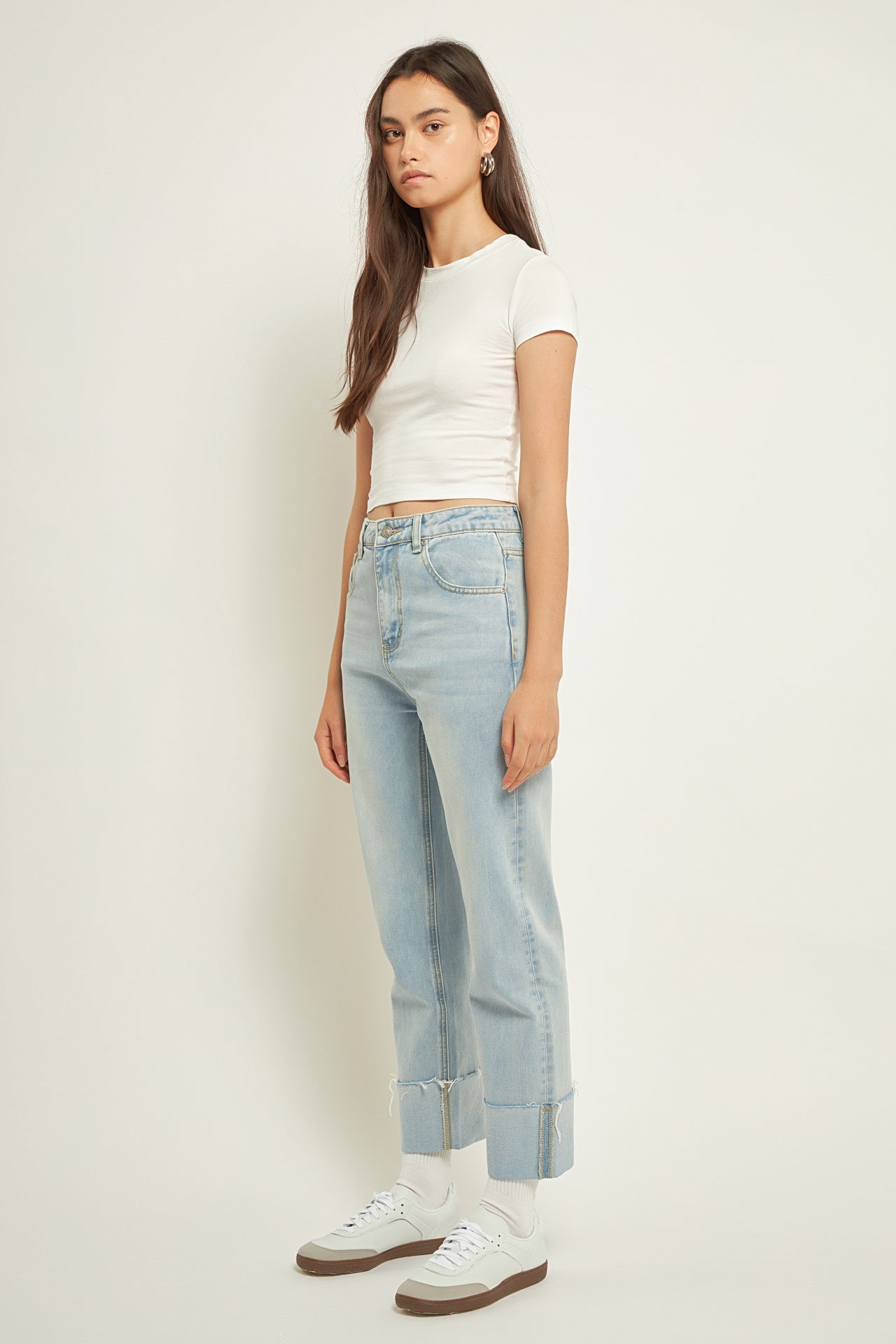 GREY LAB - Turn Over Hem Regular Fit Jeans - JEANS available at Objectrare