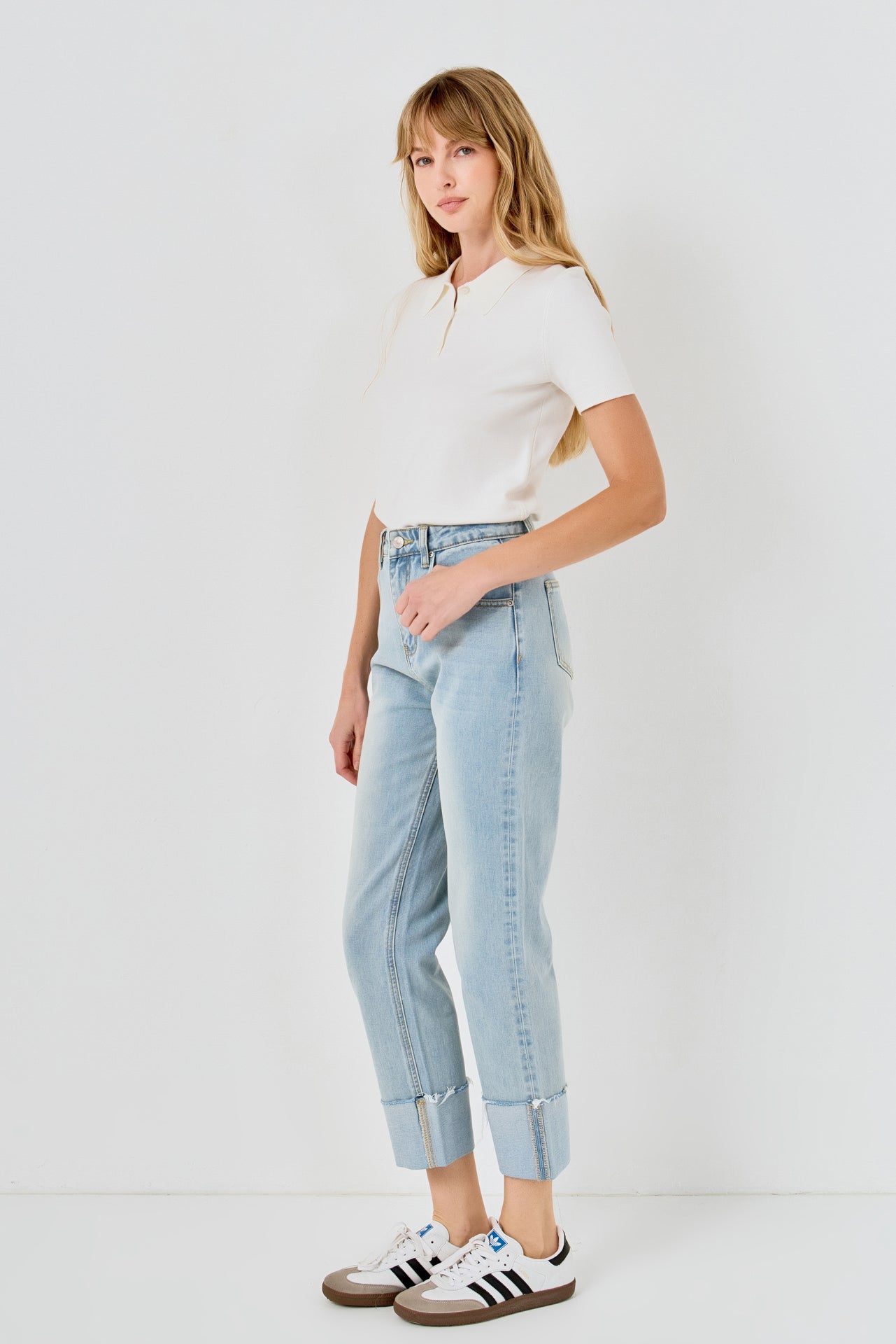 Turn Over Hem Regular Fit Jeans