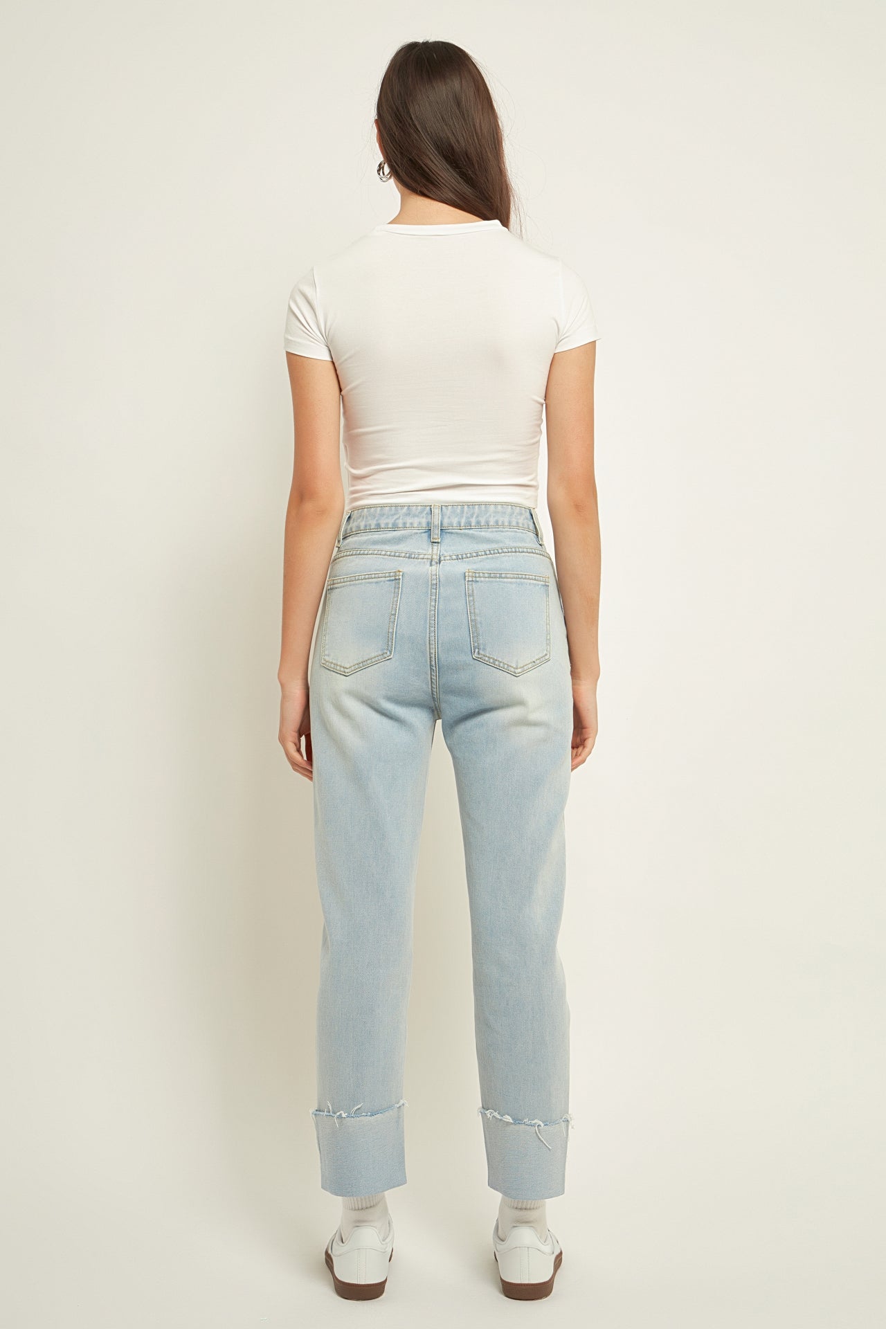 GREY LAB - Turn Over Hem Regular Fit Jeans - JEANS available at Objectrare