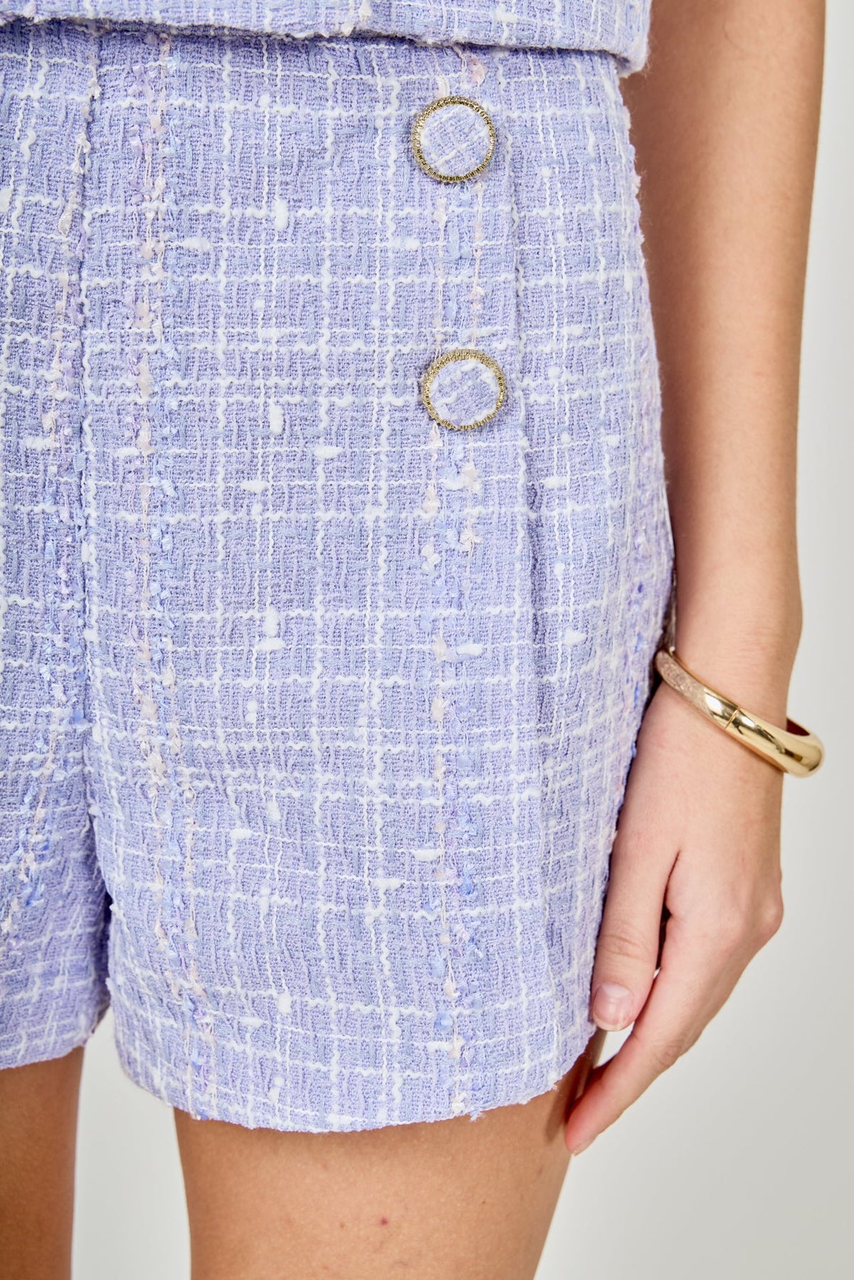 ENDLESS ROSE - High Waist Tweed Shorts - SHORTS available at Objectrare