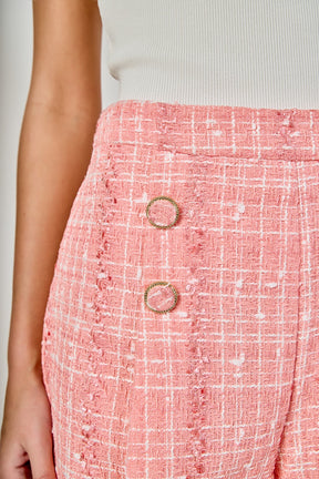 ENDLESS ROSE - High Waist Tweed Shorts - SHORTS available at Objectrare