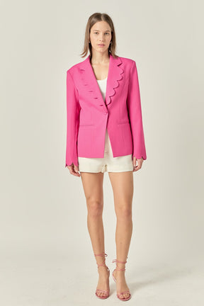 ENGLISH FACTORY - Scallop Detailed Single Button Jacket - BLAZERS available at Objectrare