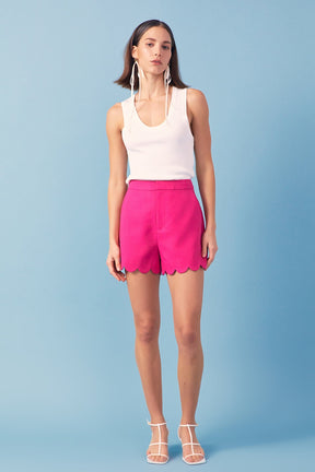 ENGLISH FACTORY - English Factory - Scalloped Hem Shorts - SHORTS available at Objectrare