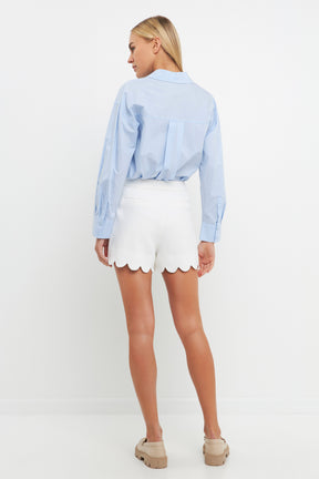 ENGLISH FACTORY - English Factory - Scalloped Hem Shorts - SHORTS available at Objectrare