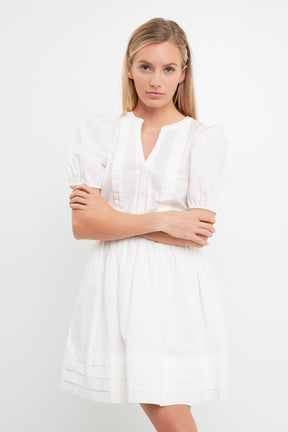 Poplin Bib Fit & Flare Dress