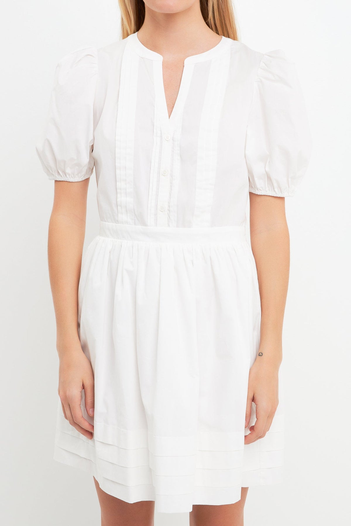 ENGLISH FACTORY - Poplin Bib Fit & Flare Dress - DRESSES available at Objectrare