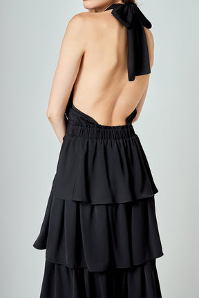 ENDLESS ROSE - Criss Cross Halter Maxi Dress - DRESSES available at Objectrare