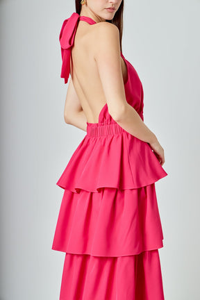 ENDLESS ROSE - Criss Cross Halter Maxi Dress - DRESSES available at Objectrare