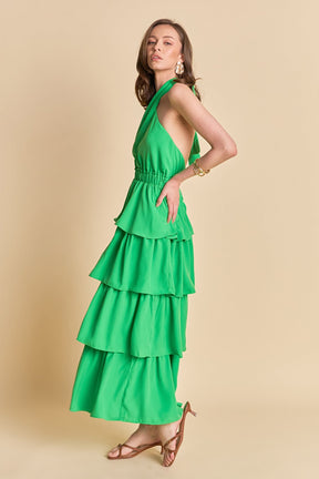 ENDLESS ROSE - Criss Cross Halter Maxi Dress - DRESSES available at Objectrare
