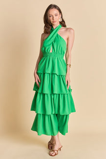 ENDLESS ROSE - Criss Cross Halter Maxi Dress - DRESSES available at Objectrare