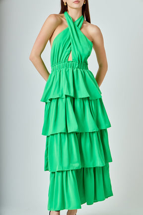 ENDLESS ROSE - Criss Cross Halter Maxi Dress - DRESSES available at Objectrare