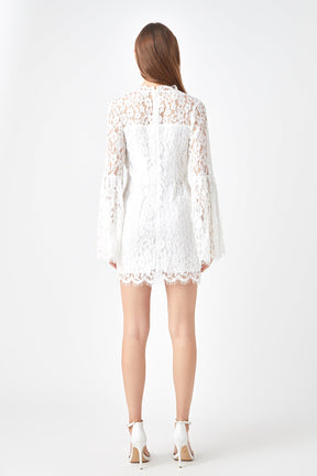 ENDLESS ROSE - Endless Rose - Bell Sleeve V-Neck Lace Dress - DRESSES available at Objectrare