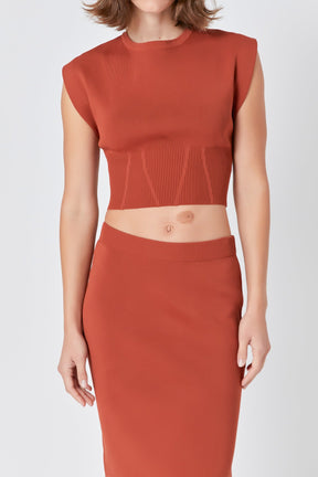 ENDLESS ROSE - Endless Rose - Cinched Waist Sleeveless Knit Top - TOPS available at Objectrare