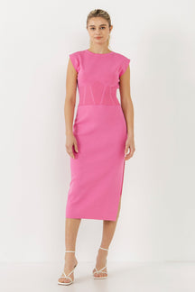 ENDLESS ROSE - Side Slit Detailed Knit Midi Skirt - SKIRTS available at Objectrare
