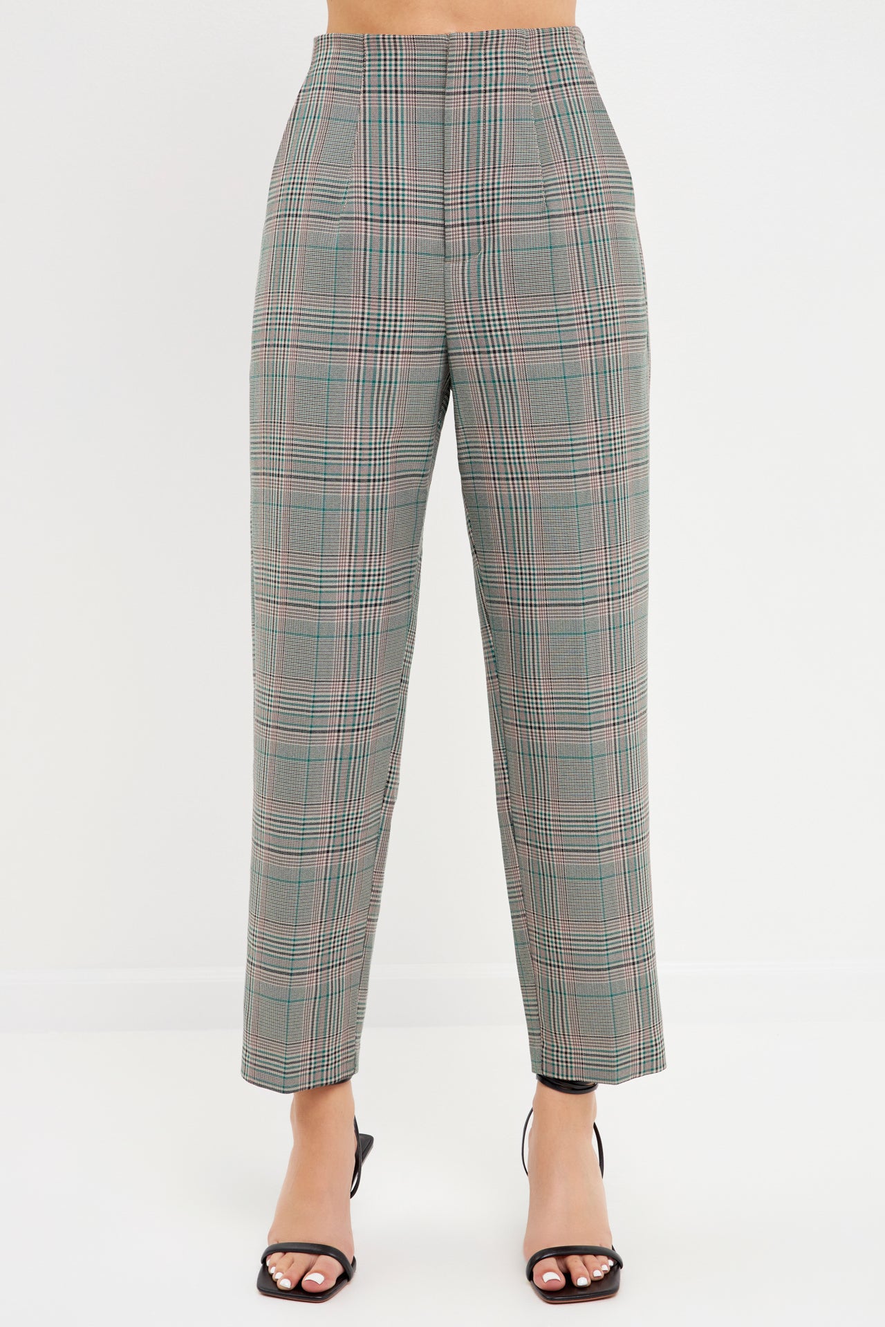 High Waist Check Pants