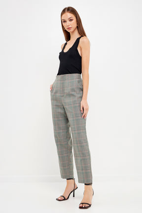High Waist Check Pants